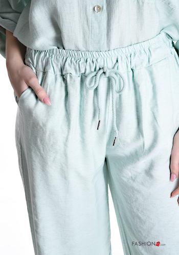 Pantalone in Lino con elastico con tasche con coulisse - ph 4