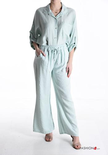 Pantalone in Lino con elastico con tasche con coulisse - ph 5