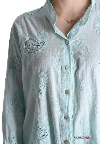 Camicia in Cotone maniche lunghe con colletto Fantasia paisley con bottoni - ph 4