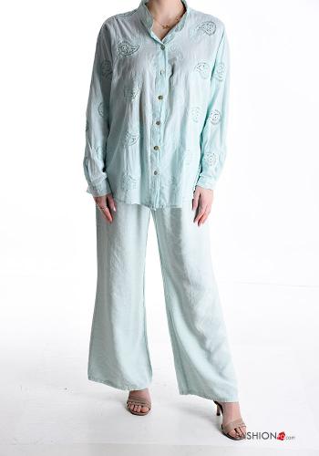 Camicia in Cotone maniche lunghe con colletto Fantasia paisley con bottoni - ph 5