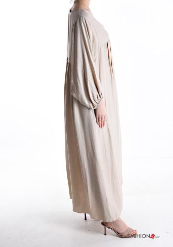 long sleeve long oversized Dress with v-neck - ph 3