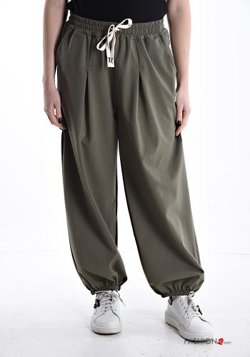 Hose aus Baumwolle mit Taschen mit gummizug mit kordelzug - ph 1