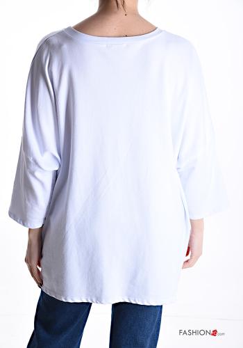 Bedrucktes Langarmshirt aus Baumwolle mit Pailletten - ph 2
