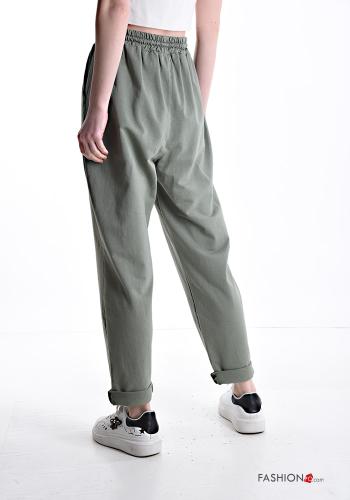 Hose aus Baumwolle mit Taschen mit gummizug mit kordelzug - ph 2