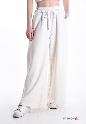 wide leg Hose aus Baumwolle mit Taschen mit gummizug - ph 1