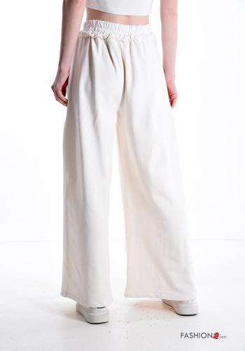 wide leg Hose aus Baumwolle mit Taschen mit gummizug - ph 2