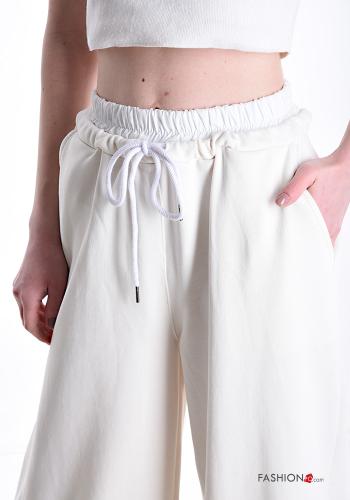 wide leg Hose aus Baumwolle mit Taschen mit gummizug - ph 4