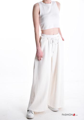 wide leg Hose aus Baumwolle mit Taschen mit gummizug - ph 5