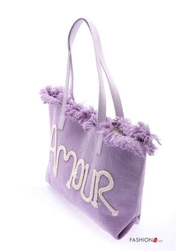 Aufschriftes Muster Tasche mit Fransen - ph 2