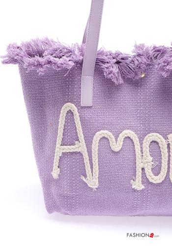 Aufschriftes Muster Tasche mit Fransen - ph 4