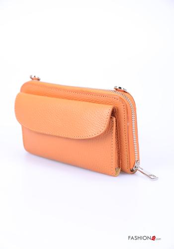 Étui Pour Téléphone Portable en Cuir Véritable avec fermeture éclair avec portefeuille avec bandoulière - ph 2