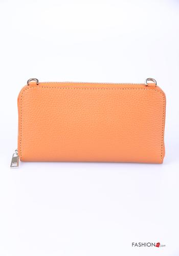 Étui Pour Téléphone Portable en Cuir Véritable avec fermeture éclair avec portefeuille avec bandoulière - ph 3