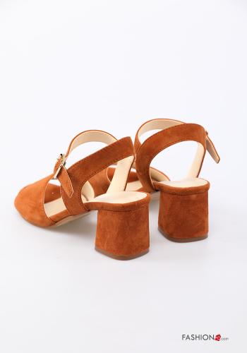 Suede open toe Genuine Leather Sandals Ankle strap - ph 2