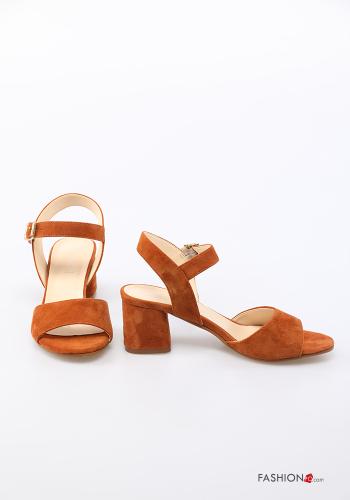 Suede open toe Genuine Leather Sandals Ankle strap - ph 3