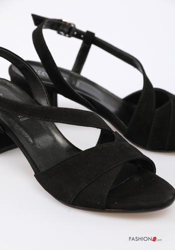 Suede open toe Genuine Leather Sandals Ankle strap - ph 4
