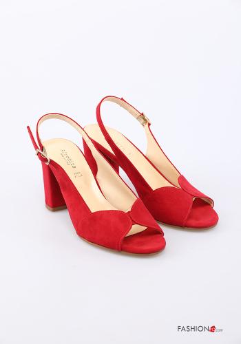Suede open toe adjustable Genuine Leather Sandals Ankle strap - ph 1