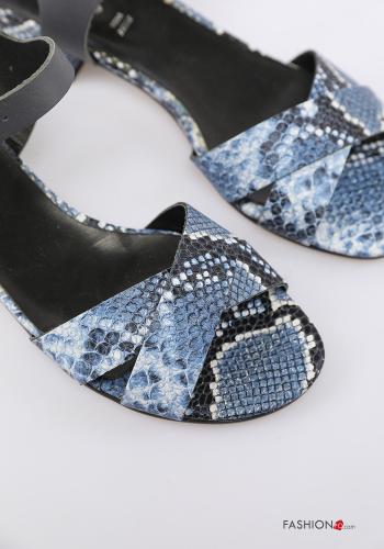 Python Muster Kunstleder verstellbarer Sandalen aus Echtes Leder mit Riemen - ph 4