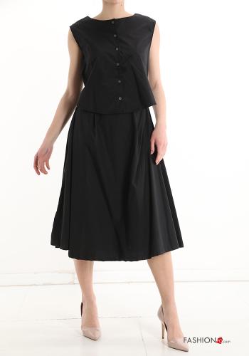 Cotton Sleeveless Dress with buttons - ph 1