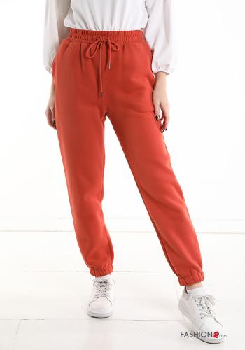 Pantalone sportivo in Cotone con elastico con tasche con coulisse - ph 1