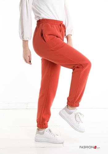Pantalone sportivo in Cotone con elastico con tasche con coulisse - ph 3