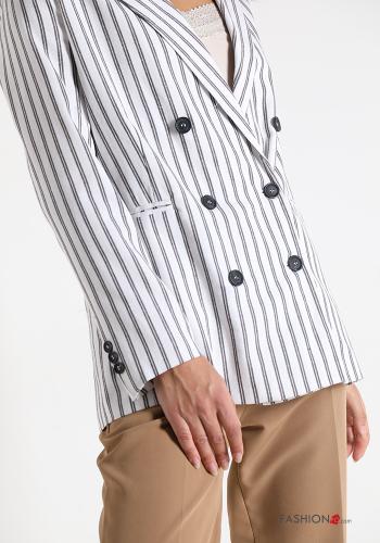 Striped double-breasted Linen Blazer with buttons - ph 4