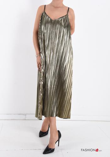 Robe Sans Manches plissé à col en V - ph 1