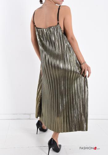 Robe Sans Manches plissé à col en V - ph 2