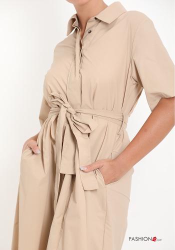 Robe chemise avec poches avec noeud - ph 4