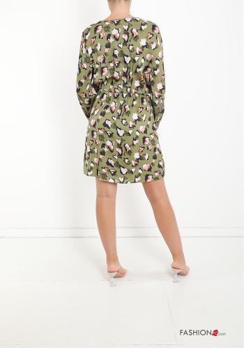 Robe Imprimé abstrait avec noeud à col en V - ph 2