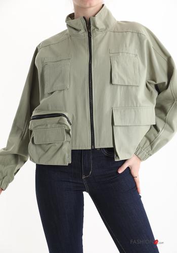 Veste en Coton avec poches avec fermeture éclair - ph 1