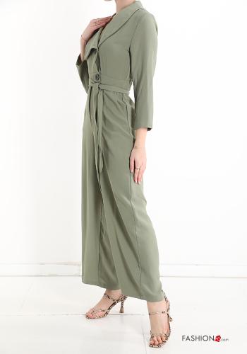 Jumpsuit with belt with buttons with v-neck with pockets - ph 3