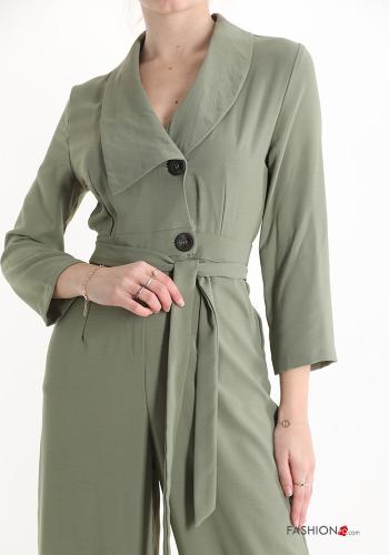 Jumpsuit with belt with buttons with v-neck with pockets - ph 4