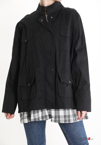 Jacke aus Baumwolle mit Taschen mit Reißverschluss - ph 1