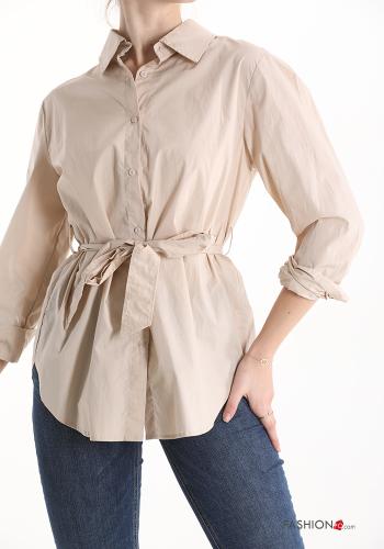 Camicia in Cotone con cintura - ph 1