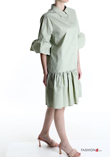 Abito in Cotone con balze con bottoni - ph 3