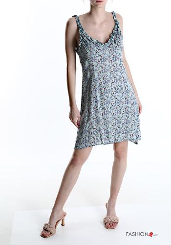 Floral Cotton Sleeveless Dress with v-neck - ph 1
