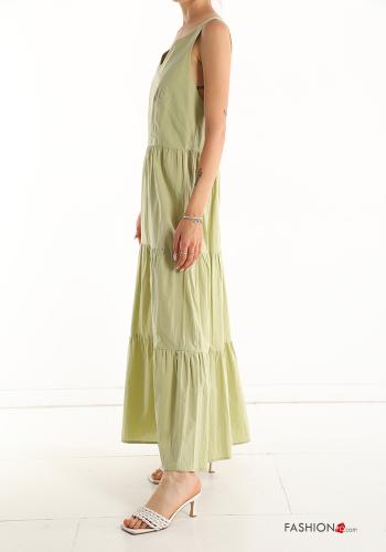 Robe Sans Manches en Coton à volants à col en V - ph 3