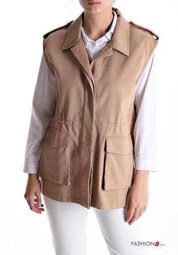 Smanicato in Cotone con bottoni con tasche - ph 1