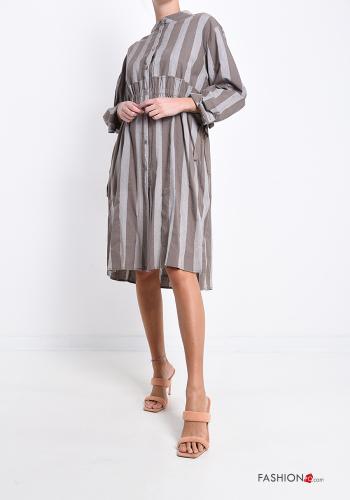 Robe en Coton Imprimé à rayures avec noeud - ph 1