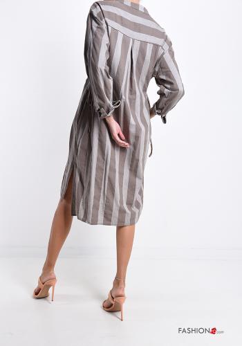 Robe en Coton Imprimé à rayures avec noeud - ph 2