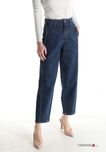 hoher Taille Jeans aus Baumwolle mit Taschen - ph 1