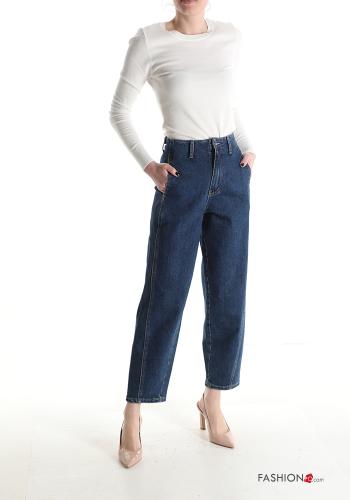 hoher Taille Jeans aus Baumwolle mit Taschen - ph 5
