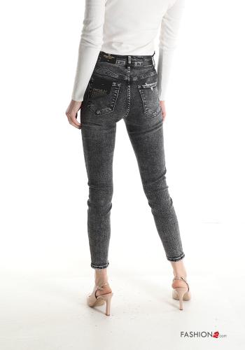 high waist skinny Cotton Jeans with pockets - ph 2