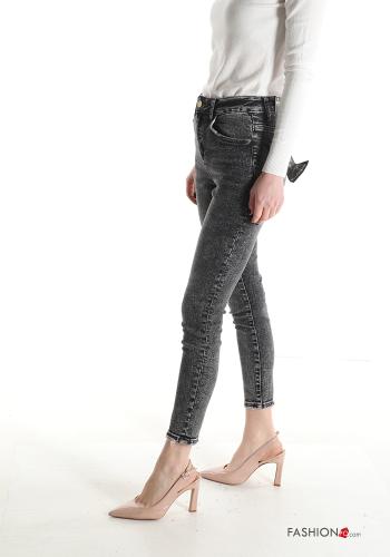 high waist skinny Cotton Jeans with pockets - ph 3