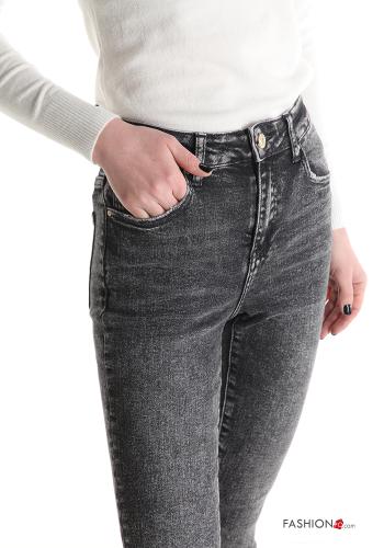 high waist skinny Cotton Jeans with pockets - ph 4
