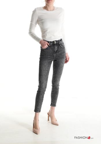 high waist skinny Cotton Jeans with pockets - ph 5