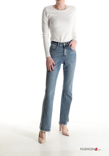 netz Jeans aus Baumwolle mit Taschen mit Strasssteinen - ph 5