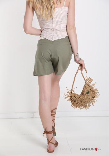 Shorts aus Leinen mit Gürtel mit Taschen - ph 2
