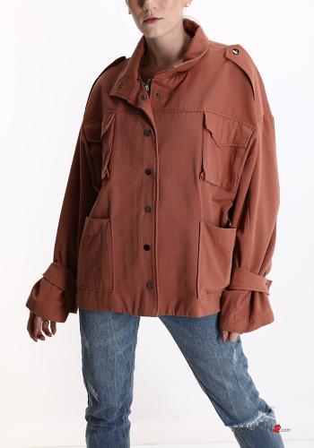 Jacke aus Baumwolle mit Knöpfen mit Taschen - ph 1
