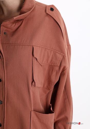 Jacke aus Baumwolle mit Knöpfen mit Taschen - ph 4